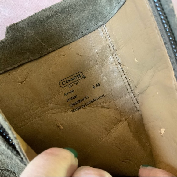 Coach Tan Suede Signature Ankle Boots - Picture 7 of 13